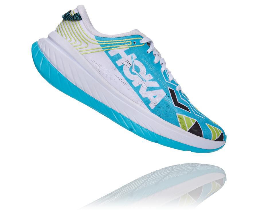 Tenis Hoka One One Hombre Azules/Blancos - Ironman Kona Carbon X - AYNM87139